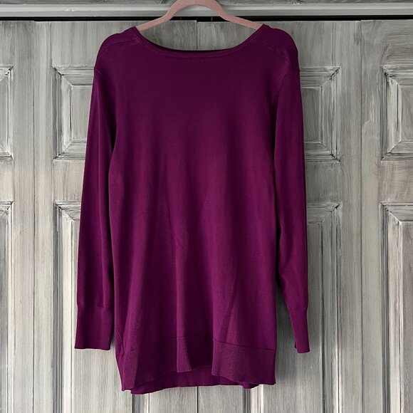 Torrid Plum Peek a Boo / Keyhole Pullover Sweater Size 3 Womens - Picture 2 of 11